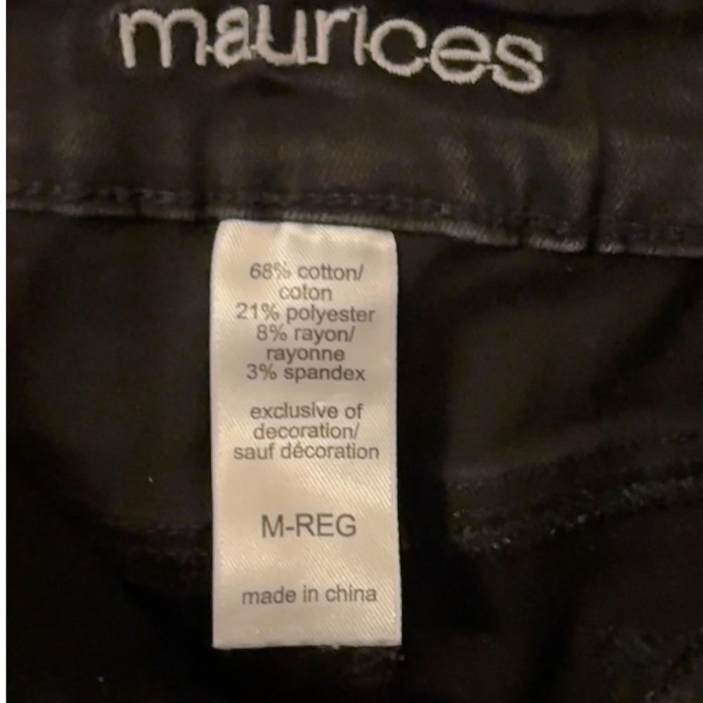 Maurices Black Denim Jeans Womens Size M Regular Wash Skinny Leg Casual medium - Picture 5 of 9